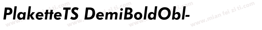 PlaketteTS DemiBoldObl字体转换